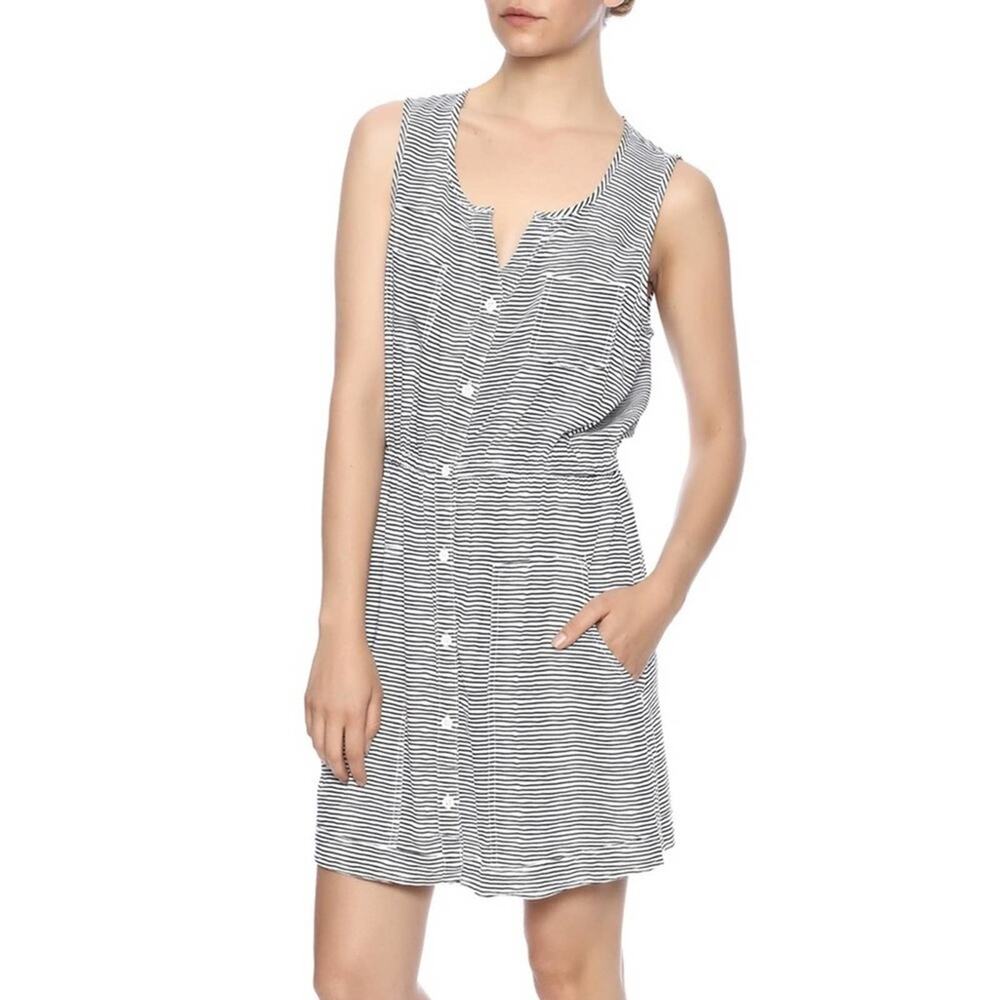 Jack by BB Dakota.Black striped button down dress.